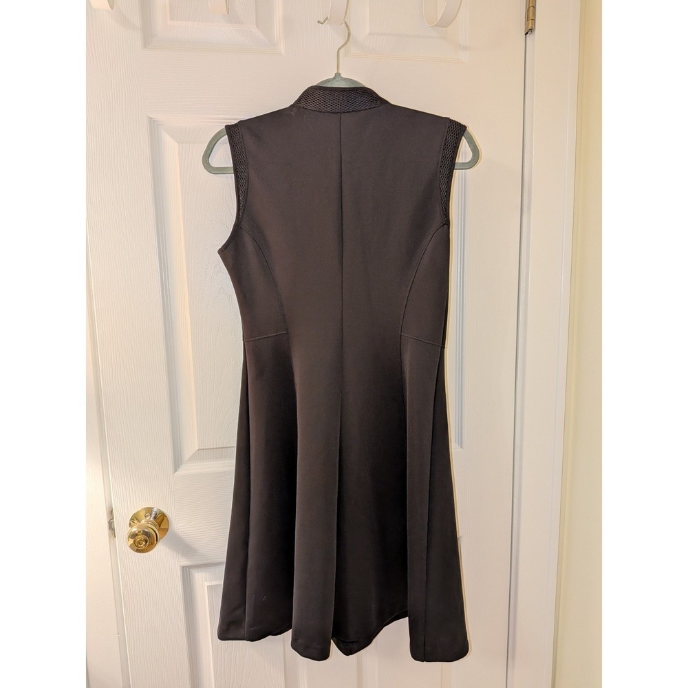 Elie Tahari for DesignNation Black Zip Front Scuba Sheath Dress Mesh Trim Size 6 - Picture 9 of 10